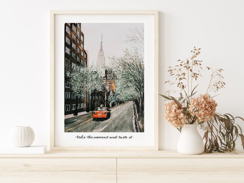 You're On Your Own, Kid watercolor painting, take the moment and taste it, Midnights, Unframed Print and Poster, New York City, unframed take the moment cap