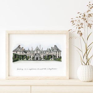 Blank Space watercolor art print and poster, oheka castle watercolor, 1989, unframed