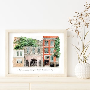 I hope I never lose you, hope it never ends, Cornelia Street, New York City Hand Painted Watercolor, Art Print and Poster, unframed