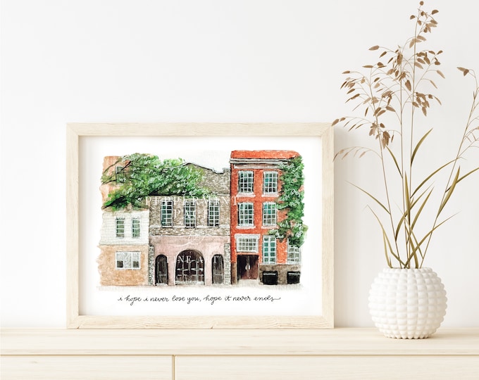 Cornelia Street i hope i never lose you hope it never ends NYC watercolor art print and poster (signed, unframed)