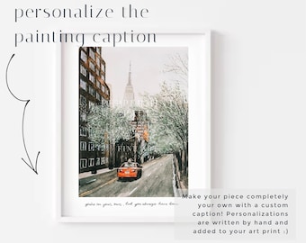 Personalized You're On Your Own, Kid watercolor painting, Midnights, Unframed Print and Poster, New York City, unframed