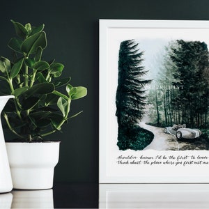 Getaway Car Hand Painted Watercolor, Art Print and Poster, unframed