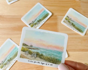 august to live for the hope of it all hand-painted watercolor weatherproof sticker (small)