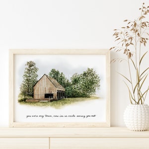 Exile Art Print and Poster, you were my town, Long Pond Watercolor, Folklore, unframed