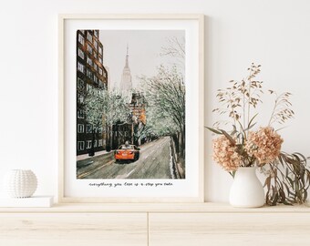 YOYOK everything you lose is a step you take hand-painted watercolor art print and poster (signed, unframed)