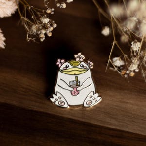 pin // Monster Rancher "Mochi drinks sakura Bubble Tea - hard enamel pin