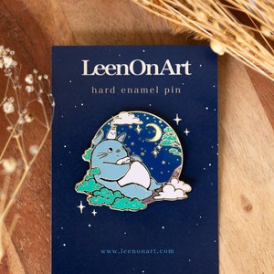 pin // Totoro & Chibi, starry night hard enamel pin Bild 1