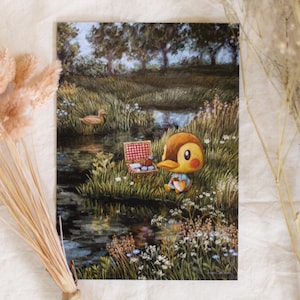 A5 // Animal villager Molly cottagecore painting // illustration, poster, art print, digital print