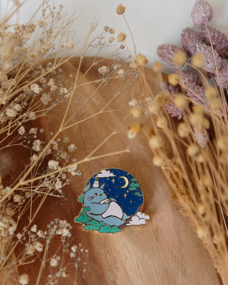 pin // Totoro & Chibi, starry night hard enamel pin Bild 5