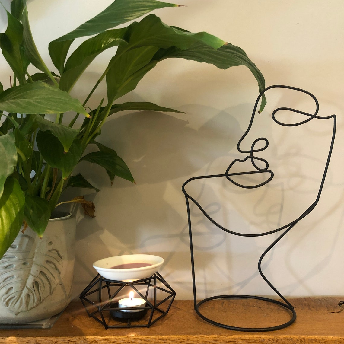 Wire Face Sculpture Contemporary Wire Line Art Face. Home | Etsy
