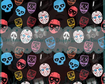 Masked Horror Theme Seamless Pattern (Digital Download)