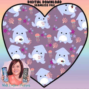 SEAMLESS DIGITAL DOWNLOAD Stcy Squishmallow inspiriert wiederholbare nahtlose Design-Download für Becher, Kleidung, etc