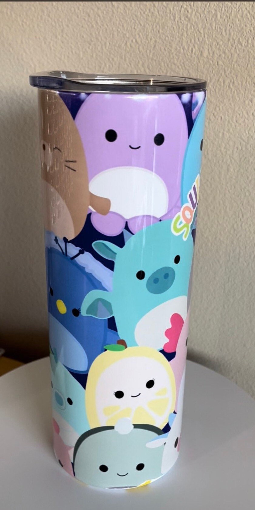 Squishmallow tumbler cup Hand crafted with permanent - Depop