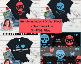 Paquete PNG de imágenes "Lights Out Caught Up", diseño sin fisuras (descarga digital)