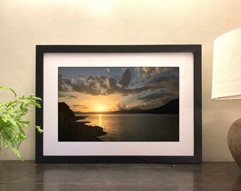 Nieuw-Zeeland; Zonsondergang bij Lake Waikaremoana, Noordereiland; Fine Art Print; Landschapsfotografie; Kunst aan de muur