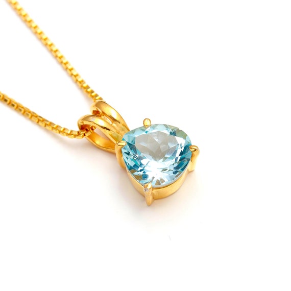 Colgante Oro Rosa 18 Quilates Con Topacio Azul London Y Paraiba