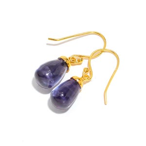 Alexandrite Teardrop Shape Dangle Earring, 14K Gold Statement Jewelry, Handmade Earrings, Designer Earrings, Elegant Earrings, Birthday Gift