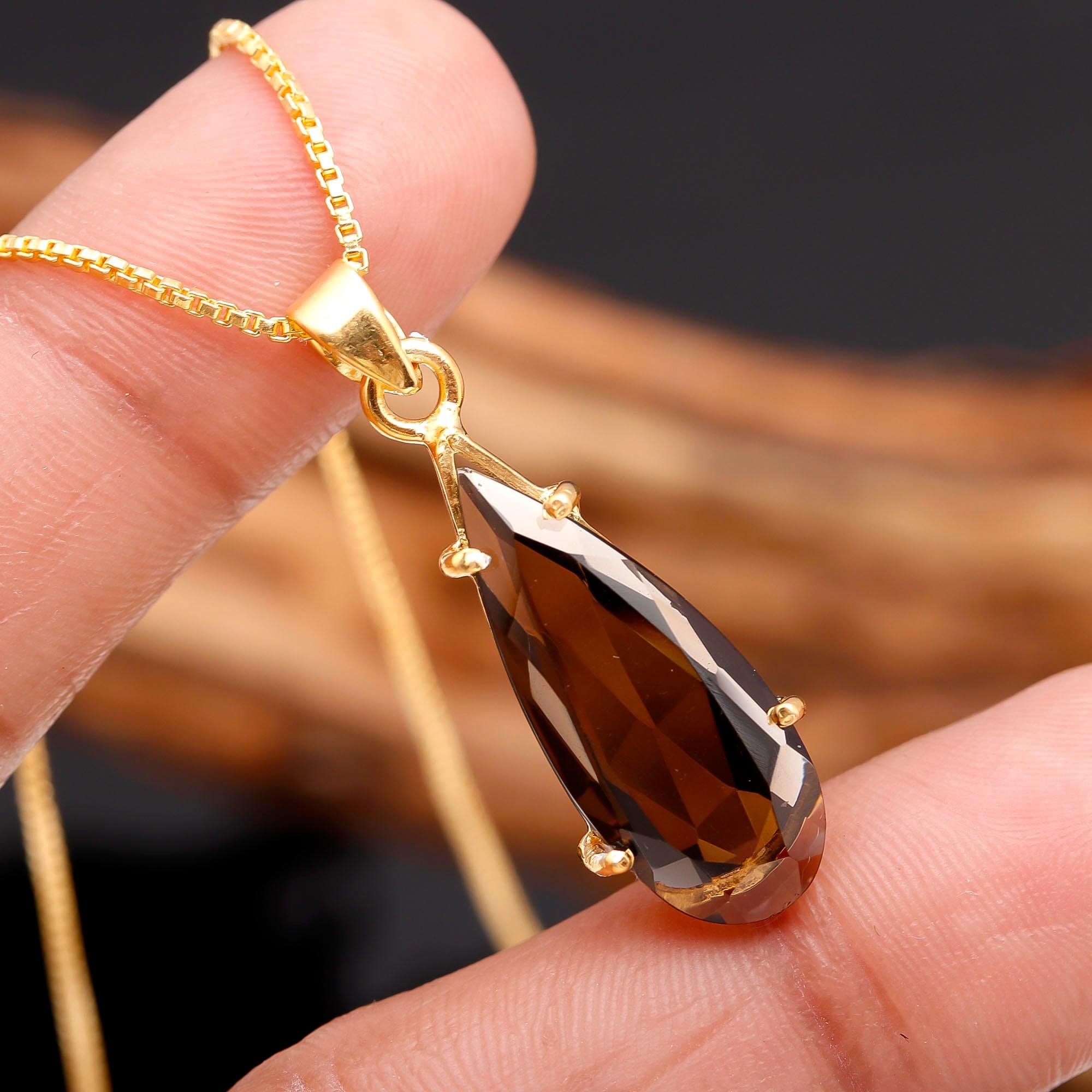 Brown Stone Pendant - Etsy Canada