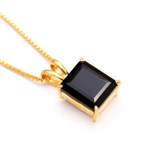14 kt goud zwarte onyx achthoekige hanger: designer statement sieraden
