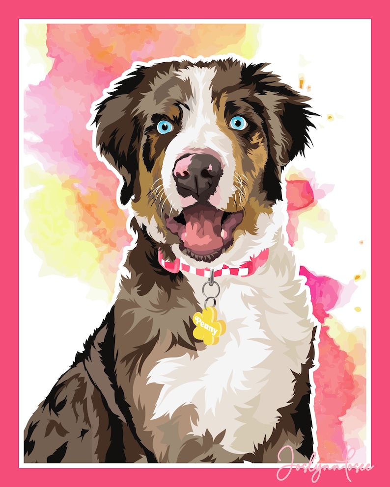 Custom pet portrait - professional dog and cat artwork