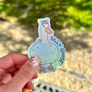 Pegatina holográfica de Silly Goose