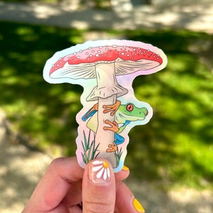 Amanita Frog Holographic Sticker