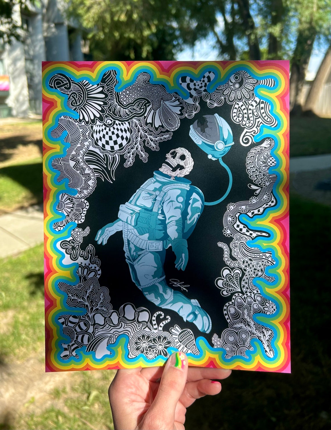 Lost in space art print - cosmic illustration