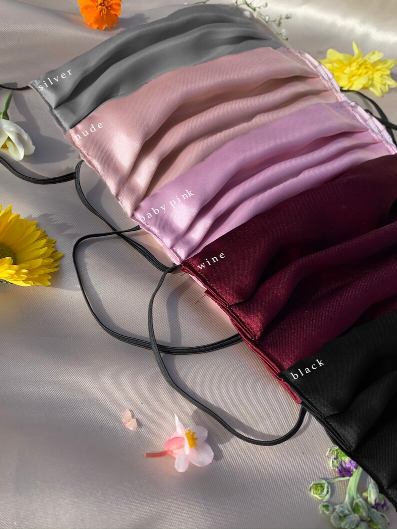 Silk Face Mask Made in USA Silk Satin Adult Face Mask Fabric Etsy