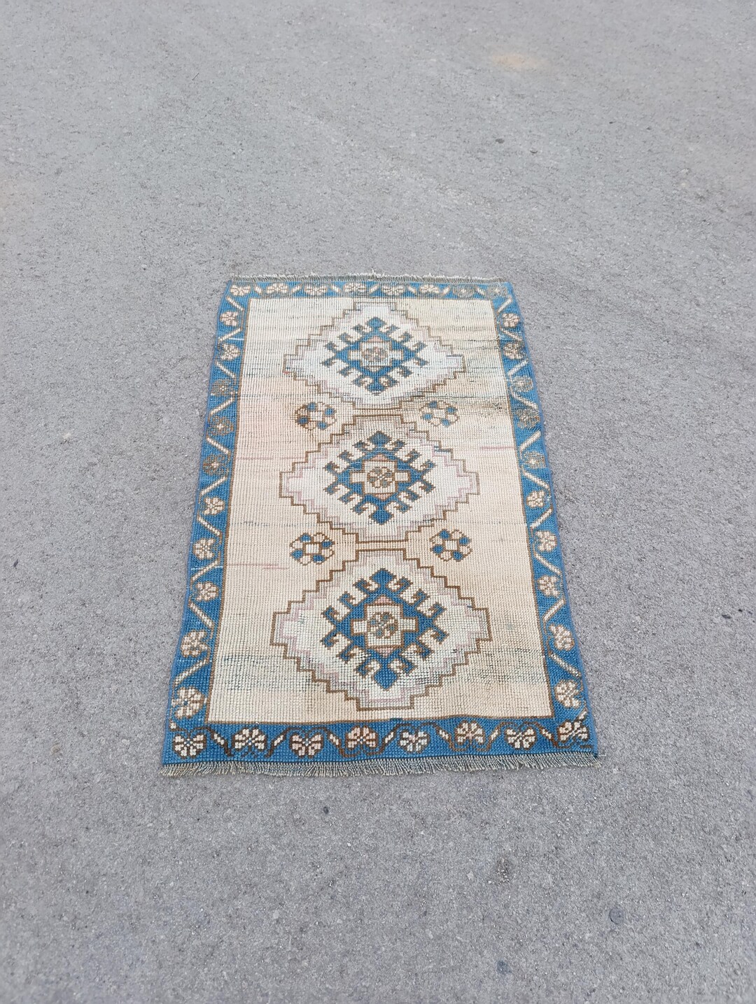 3x4 Vintage Anatolian Wool Rug, Geometric Small Rug - Etsy