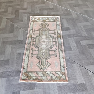2x4 turkish rug Vintage Rug Bahtroom Rug Anatolian Rug Entry Rug Wholesale Rug Oushak Doormat 3.9x1.10Ft Rug Decorative Rug Kitchen Rug