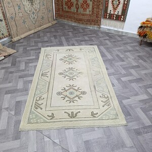 4x6 Vintage Turkish Rug Bedroom,Rug Handmade Rug Turkish Oushak Rug area Rug green rug 4x6, Antique Kitchen Rug entrance rug Bohemian Rug