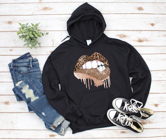 glitter lips sweatshirt