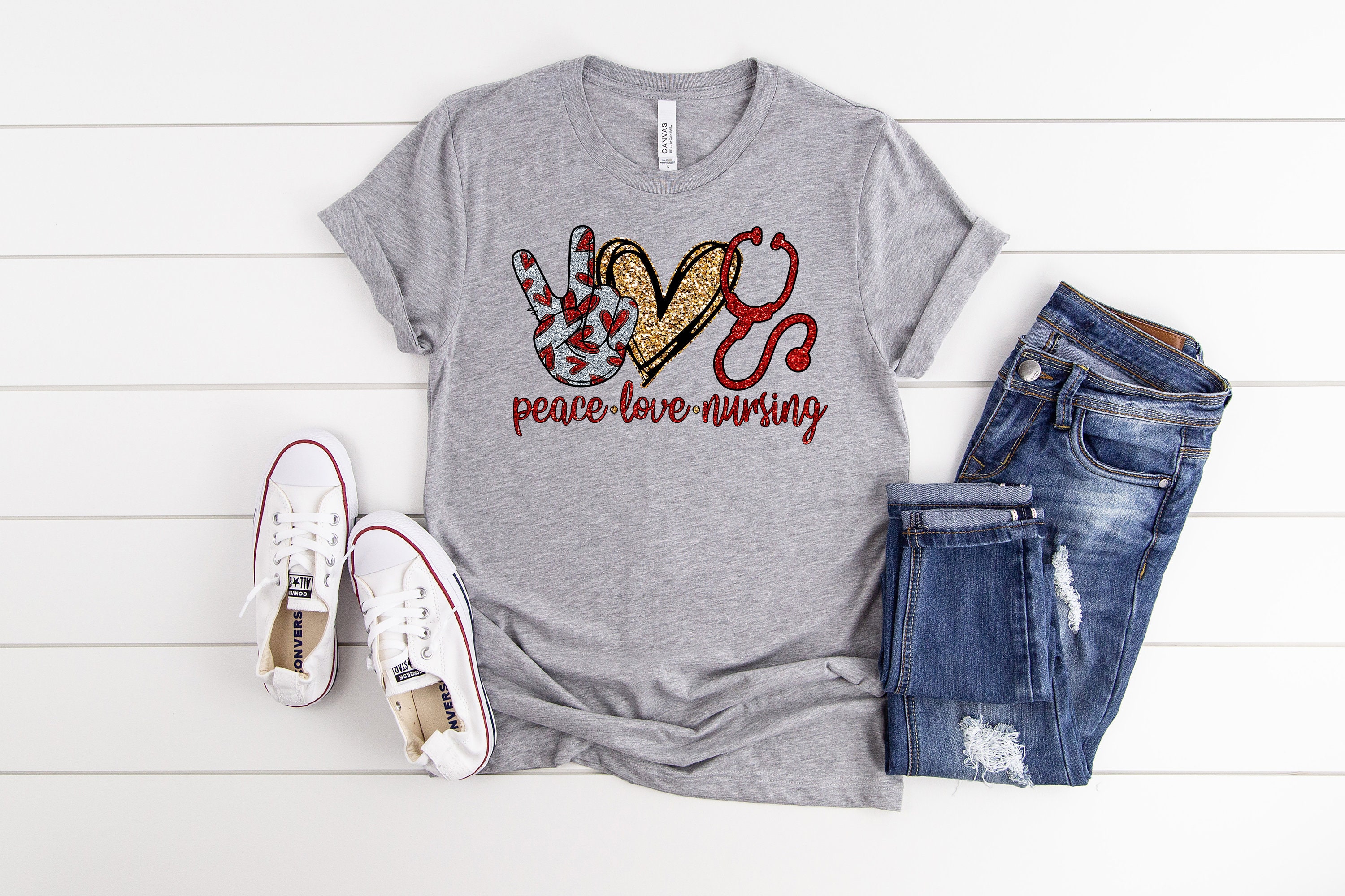 Peace Love Nurse T-Shirt 