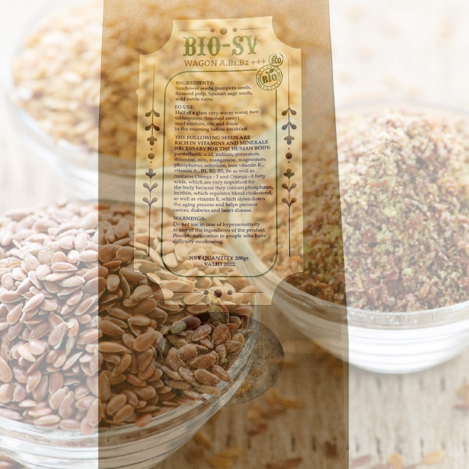 Organic Flaxseed Powder 200g Spanish Sage Seeds Wild Nettle Etsy