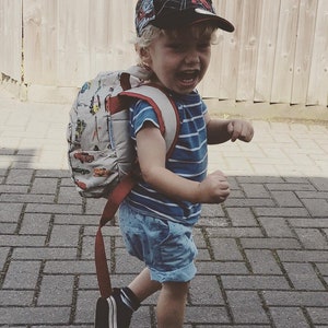Personalised Retro Cars backpack toddler, nursery backpack, embroidered toddler nursery, name backpack, mini backpack, boy backpack zdjęcie 7