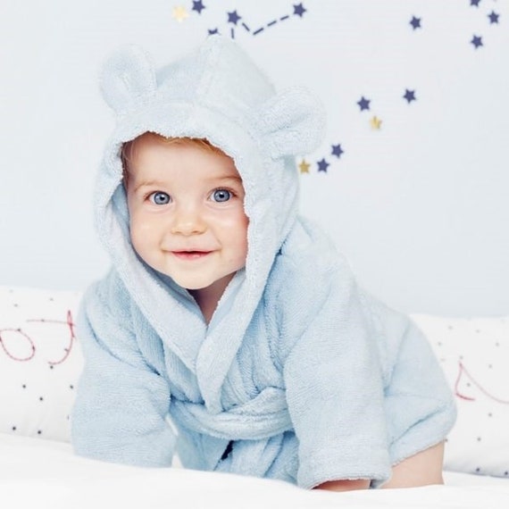 Bear Baby Bathrobe Pink Blue Embroidered Baby Dressing Gown Baby s First Christmas Baby infant Animal Robe OEKO TEX 100 Etsy Canada