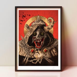 The Lich Highly Detailed Color Art Print by s_k_a_r_t, Halloween Poster, Gothic Gift for Adventure Time fan for Birthday, Christmas, holiday