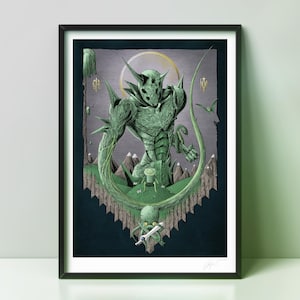 Fern the Human Highly detailed Color Art Print by s_k_a_r_t, Halloween Poster, Gothic Gift for Adventure Time fan for Birthday, holiday