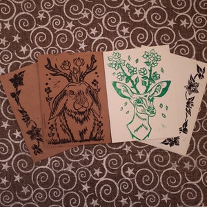 Jeu de cartes de voeux Spring Creatures