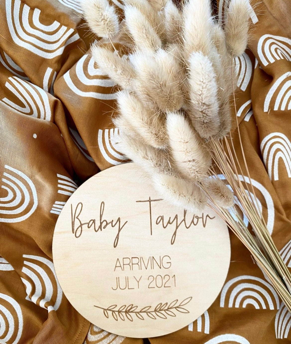 Baby Announcement Disc Etsy