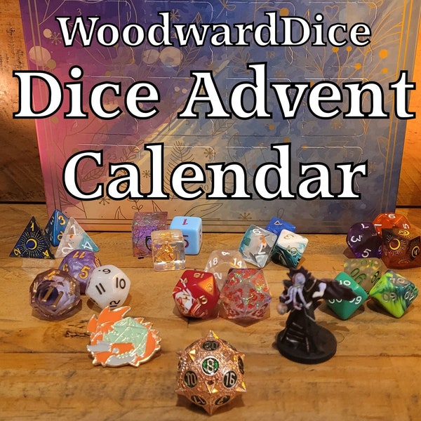 Dice Advent Calendar 2023 - Perfect for Dungeons and Dragons, D&D, RPG, polyset, d20 fans, nerdy, gaming, geeky - Great Christmas gift!