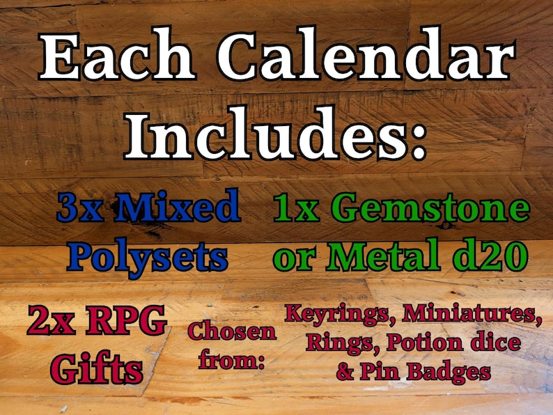 Dice Advent Calendar 2024 Perfect for Dungeons and Dragons, D&D, RPG, polyset, d20 fans, nerdy, gaming, geeky Great Christmas gift image 2