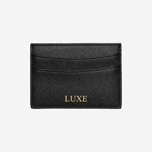 Personalised Black Saffiano Card Holder with Customised Monogram or Initials
