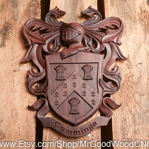 Cummings Family Crest | Personalized Coat of Arms | Family Heirloom | Best Man Gift | Custom Wedding Gift | Heraldry | Handmade
