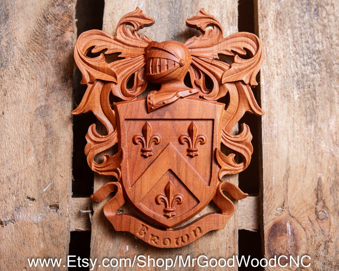 Brown Family Crest Personalized Coat of Arms Family Heirloom Best Man Gift Custom Wedding Gift