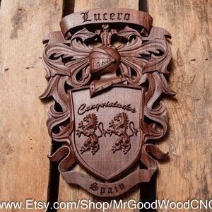 Wood Family Crest | Coat of Arms | Personalized Wedding Gift | Family history | Groomsman