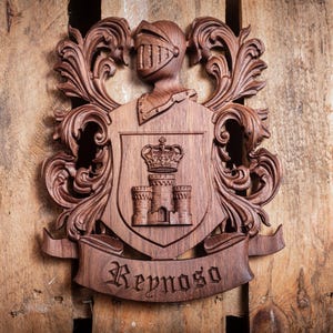 Personalized Family Crest | Unique 5 Year Anniversary Gift | Unique Handmade Gift | Custom Gift for Groom | Coat of Arms Wall Decor