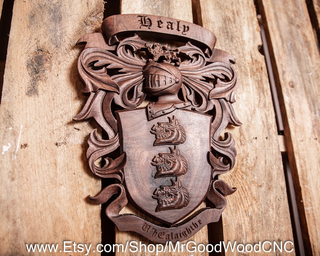 Healy Family Crest Coat of Arms Personalized Wedding Gift Family History Groomsman Etsy