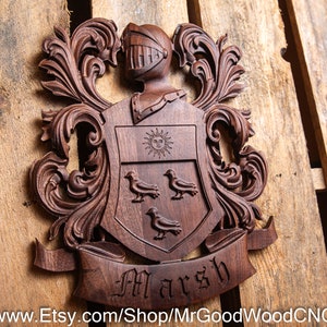 Marsh Family Crest | Personalized Coat of Arms | Family Heirloom | Best Man Gift | Custom Wedding Gift | Heraldry | Handmade