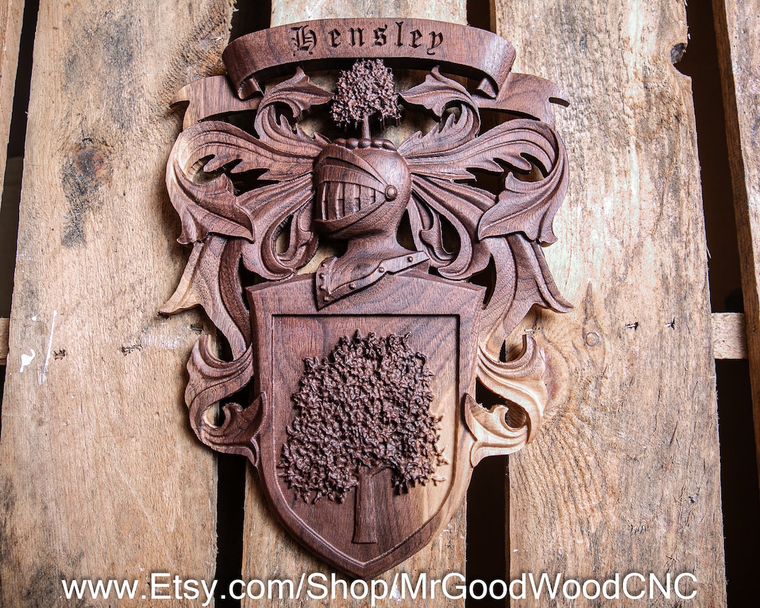 Hensley Family Crest Coat of Arms Personalized Wedding Gift Family